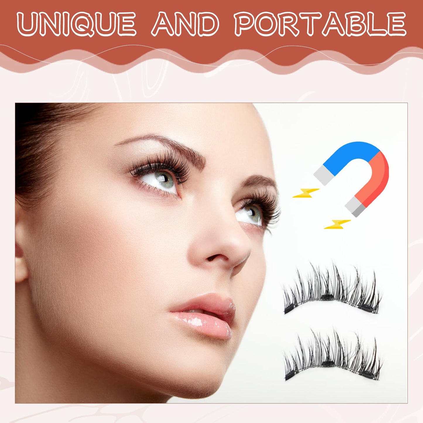 Magnetic Eyelashes,Magnetic Eyelashes with Applicator,Reusable Magnetic Lashes No Glue Needed Magnetic Eyelashes without Eyeliner Cat Eye Natural Look Magnetic Eyelashes Magnetic Lashes